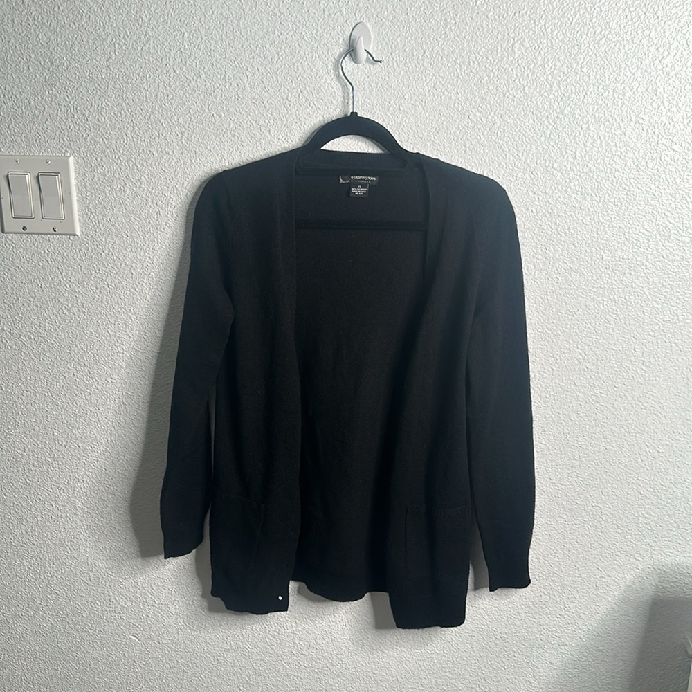 C by blooming dales black cashmere sweater cardigan size xsmall button front